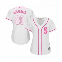 Womens Seattle Mariners 20 Dan Vogelbach Replica White Fashion Cool Base Baseball Jersey 