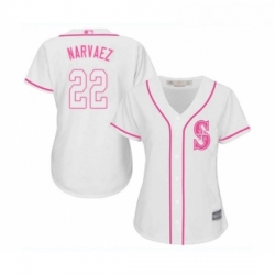 Womens Seattle Mariners 22 Omar Narvaez Replica White Fashion Cool Base Baseball Jersey 