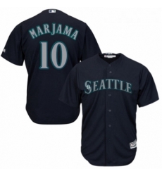 Youth Majestic Seattle Mariners 10 Mike Marjama Authentic Navy Blue Alternate 2 Cool Base MLB Jersey 