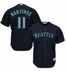 Youth Majestic Seattle Mariners 11 Edgar Martinez Authentic Navy Blue Alternate 2 Cool Base MLB Jersey 