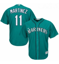 Youth Majestic Seattle Mariners 11 Edgar Martinez Authentic Teal Green Alternate Cool Base MLB Jersey 