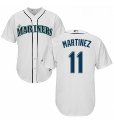 Youth Majestic Seattle Mariners 11 Edgar Martinez Authentic White Home Cool Base MLB Jersey 