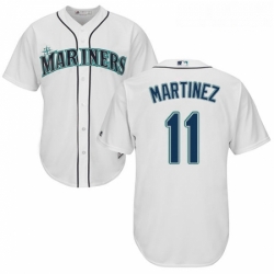 Youth Majestic Seattle Mariners 11 Edgar Martinez Replica White Home Cool Base MLB Jersey 