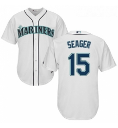 Youth Majestic Seattle Mariners 15 Kyle Seager Authentic White Home Cool Base MLB Jersey