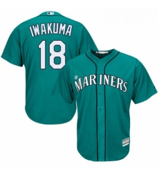 Youth Majestic Seattle Mariners 18 Hisashi Iwakuma Replica Teal Green Alternate Cool Base MLB Jersey