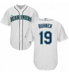 Youth Majestic Seattle Mariners 19 Jay Buhner Authentic White Home Cool Base MLB Jersey 