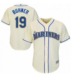 Youth Majestic Seattle Mariners 19 Jay Buhner Replica Cream Alternate Cool Base MLB Jersey 