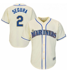 Youth Majestic Seattle Mariners 2 Jean Segura Authentic Cream Alternate Cool Base MLB Jersey