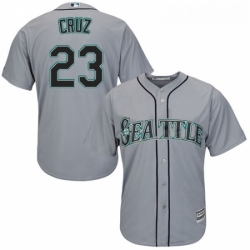 Youth Majestic Seattle Mariners 23 Nelson Cruz Authentic Grey Road Cool Base MLB Jersey
