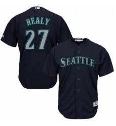 Youth Majestic Seattle Mariners 27 Ryon Healy Authentic Navy Blue Alternate 2 Cool Base MLB Jersey 