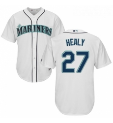 Youth Majestic Seattle Mariners 27 Ryon Healy Authentic White Home Cool Base MLB Jersey 