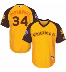 Youth Majestic Seattle Mariners 34 Felix Hernandez Authentic Yellow 2016 All Star American League BP Cool Base MLB Jersey