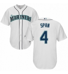 Youth Majestic Seattle Mariners 4 Denard Span Replica White Home Cool Base MLB Jersey 