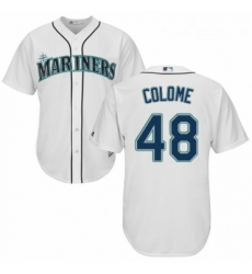 Youth Majestic Seattle Mariners 48 Alex Colome Authentic White Home Cool Base MLB Jersey 