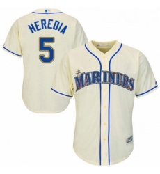 Youth Majestic Seattle Mariners 5 Guillermo Heredia Replica Cream Alternate Cool Base MLB Jersey 