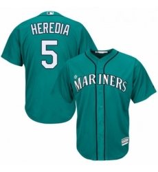 Youth Majestic Seattle Mariners 5 Guillermo Heredia Replica Teal Green Alternate Cool Base MLB Jersey 