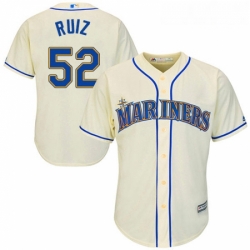 Youth Majestic Seattle Mariners 52 Carlos Ruiz Authentic Cream Alternate Cool Base MLB Jersey