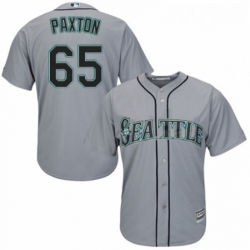Youth Majestic Seattle Mariners 65 James Paxton Authentic Grey Road Cool Base MLB Jersey 