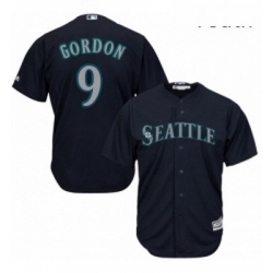 Youth Majestic Seattle Mariners 9 Dee Gordon Authentic Navy Blue Alternate 2 Cool Base MLB Jersey 
