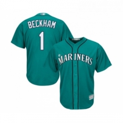 Youth Seattle Mariners 1 Tim Beckham Replica Teal Green Alternate Cool Base Baseball Jersey 