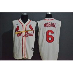 Cardinals 6 Stan Musial Cream Nike Cool Base Sleeveless Jersey
