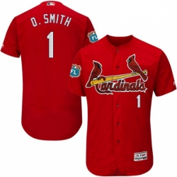 Mens Majestic St Louis Cardinals 1 Ozzie Smith Red Alternate Flex Base Authentic Collection MLB Jersey