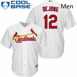 Mens Majestic St Louis Cardinals 12 Paul DeJong Replica White Home Cool Base MLB Jersey 