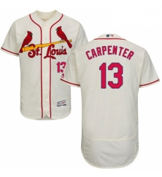 Mens Majestic St Louis Cardinals 13 Matt Carpenter Cream Alternate Flex Base Authentic Collection MLB Jersey