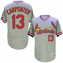 Mens Majestic St Louis Cardinals 13 Matt Carpenter Grey Flexbase Authentic Collection Cooperstown MLB Jersey