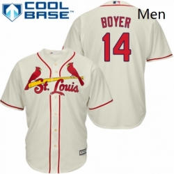 Mens Majestic St Louis Cardinals 14 Ken Boyer Replica Cream Alternate Cool Base MLB Jersey