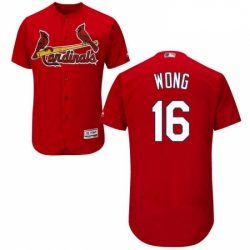 Mens Majestic St Louis Cardinals 16 Kolten Wong Red Alternate Flex Base Authentic Collection MLB Jersey