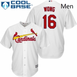 Mens Majestic St Louis Cardinals 16 Kolten Wong Replica White Home Cool Base MLB Jersey