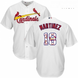 Mens Majestic St Louis Cardinals 18 Carlos Martinez Authentic White Team Logo Fashion Cool Base MLB Jersey