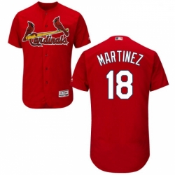 Mens Majestic St Louis Cardinals 18 Carlos Martinez Red Alternate Flex Base Authentic Collection MLB Jersey