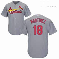 Mens Majestic St Louis Cardinals 18 Carlos Martinez Replica Grey Road Cool Base MLB Jersey