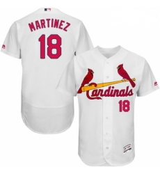 Mens Majestic St Louis Cardinals 18 Carlos Martinez White Home Flex Base Authentic Collection MLB Jersey