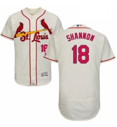 Mens Majestic St Louis Cardinals 18 Mike Shannon Cream Alternate Flex Base Authentic Collection MLB Jersey 