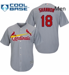 Mens Majestic St Louis Cardinals 18 Mike Shannon Replica Grey Road Cool Base MLB Jersey