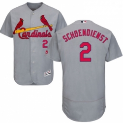 Mens Majestic St Louis Cardinals 2 Red Schoendienst Grey Road Flex Base Authentic Collection MLB Jersey