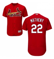 Mens Majestic St Louis Cardinals 22 Mike Matheny Red Alternate Flex Base Authentic Collection MLB Jersey