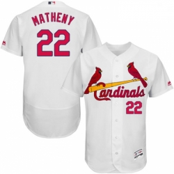 Mens Majestic St Louis Cardinals 22 Mike Matheny White Home Flex Base Authentic Collection MLB Jersey