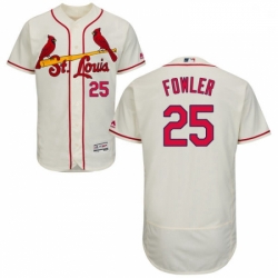 Mens Majestic St Louis Cardinals 25 Dexter Fowler Cream Flexbase Authentic Collection MLB Jersey