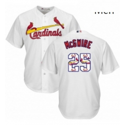 Mens Majestic St Louis Cardinals 25 Mark McGwire Authentic White Team Logo Fashion Cool Base MLB Jersey