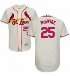 Mens Majestic St Louis Cardinals 25 Mark McGwire Cream Alternate Flex Base Authentic Collection MLB Jersey 
