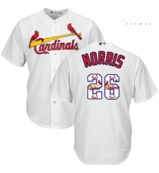 Mens Majestic St Louis Cardinals 26 Bud Norris Authentic White Team Logo Fashion Cool Base MLB Jersey 