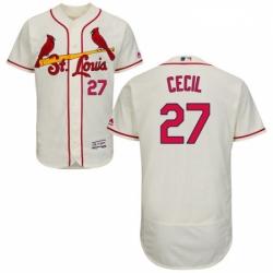 Mens Majestic St Louis Cardinals 27 Brett Cecil Cream Flexbase Authentic Collection MLB Jersey