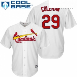 Mens Majestic St Louis Cardinals 29 Vince Coleman Replica White Home Cool Base MLB Jersey
