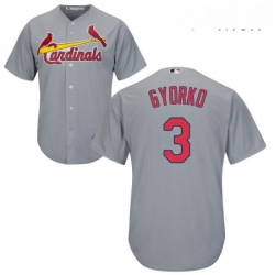Mens Majestic St Louis Cardinals 3 Jedd Gyorko Replica Grey Road Cool Base MLB Jersey