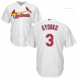 Mens Majestic St Louis Cardinals 3 Jedd Gyorko Replica White Home Cool Base MLB Jersey