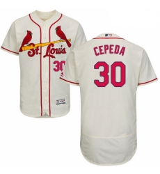 Mens Majestic St Louis Cardinals 30 Orlando Cepeda Cream Alternate Flex Base Authentic Collection MLB Jersey